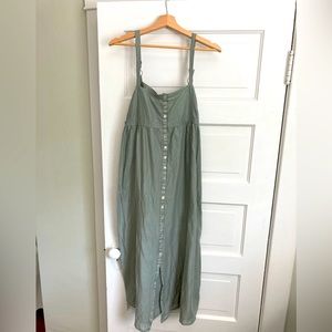Natural Life Button-Front Cotton Maxi Dress